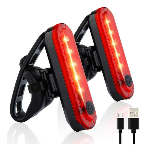 Luz Trasera Bicicleta Recargable Led Paquete 2 Instalación S