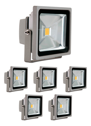 Pack 5 Reflectores Led 30w, 3000k, Estévez, Color Gris