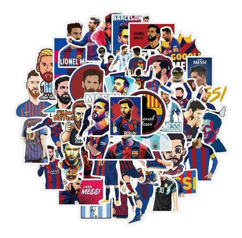 Set De Sticker 50 Unidades Lionel Messi Argentina Futbol