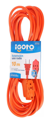 Extension Electrica Uso Rudo 10mt Corriente 120v 15 A