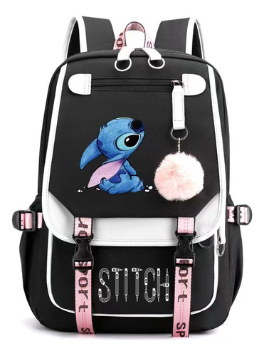 Mochila Casual De Tela Oxford Lilo And Stitch Del Mismo Esti Color A2