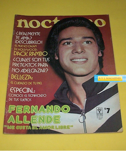 Fernando Allende Revista Nocturno 1975 Dack Rambo 