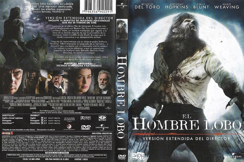 El Hombre Lobo Dvd Benicio Del Toro Anthony Hopkins Terror