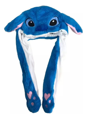 Gorro Infantil Con Luz Y Orejas Movibles Personajes Abrigado Celeste Stitch Único
