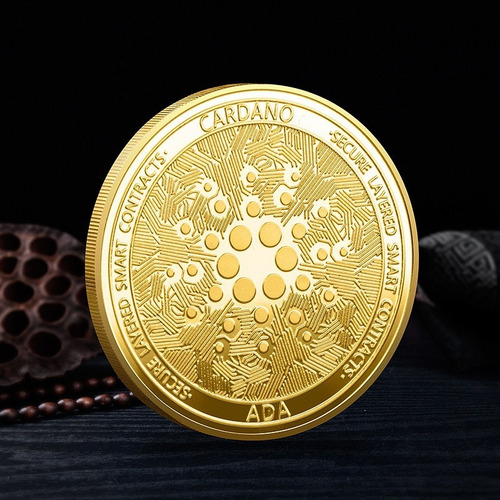Cardano Ada Criptomoneda Moneda Física Coleccionable Dorada