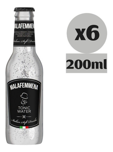 6x Agua Tonica Italiana Premium Malafemmena 200ml Mixer