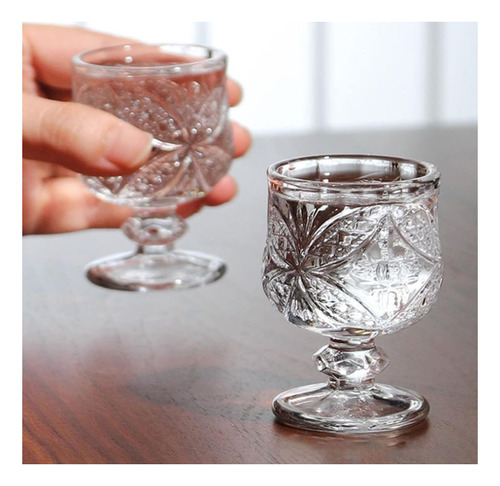 Set 6 Copas Pequeñas Texturadas / Ideal Licor - Bajativo