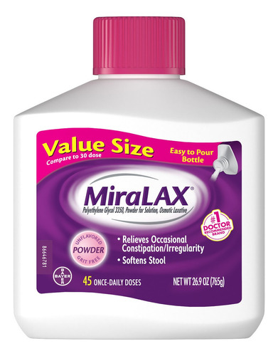 Miralax Laxante En Polvo 45 Dosis Importado De Usa