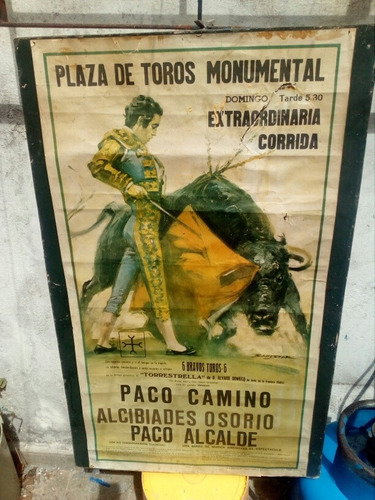 Antiguo Afiche Original Corrida De Toros Ideal Deco Barbacoa