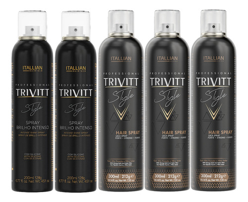 Kit Trivitt Style 2 Brilho Intenso + 3 Hairspray Lacca Forte