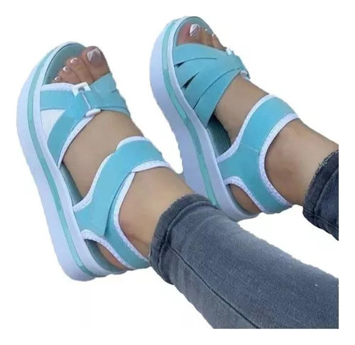 Sandalias De Plataforma For Mujer Con Bloques De Colores,