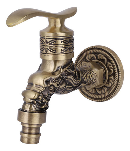 Grifo De Agua G1/2 De Latón Envejecido Para Lavar Ropa Y Bañ