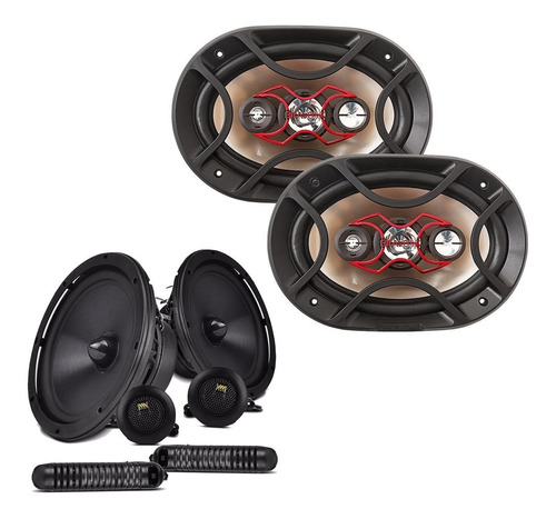 Kit Duas Vias 6' Bravox 190w Rms Cs60bk + Par 6x9 69 140w