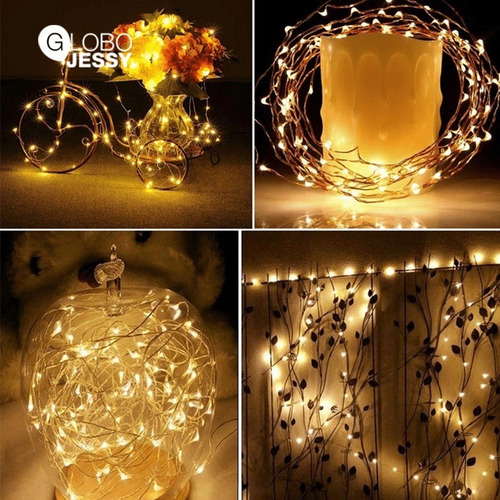 Luces Led Hada 10 Metros 100 Leds A Pilas Guirnalda