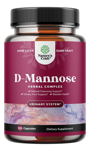 Natures Craft D-mannose Manosa Complejo Herbal 120 Caps Sabor Sin Sabor