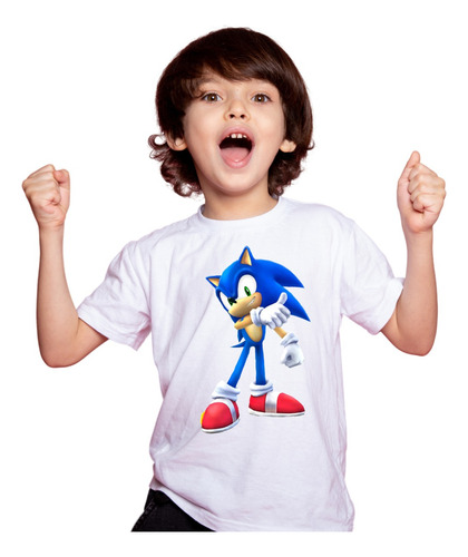 Playera Sonic Hedgehog Personaje Erizo Tendencia Niño Y Niña