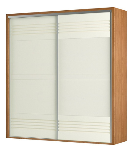 Guarda Roupa Casal 223cm 2 Portas 100%mdf Tw602 Freijó/off Cor Marrom amarelado