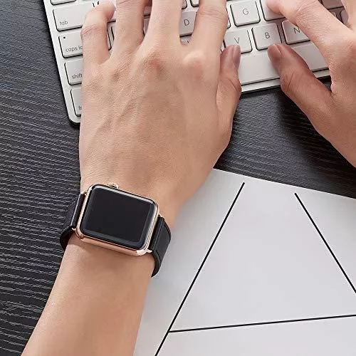  Power Primacy - Correas para reloj compatibles con Apple Watch  de 38 40 42 44mm, correa de cuero de grano superior para reloj inteligente  compatible con iWatch para hombres y mujeres