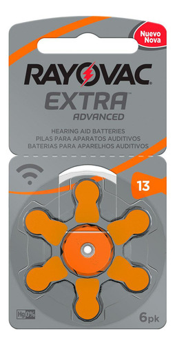 Bateria Auditiva Tamanho 13 Com 6 13aux-6xebra