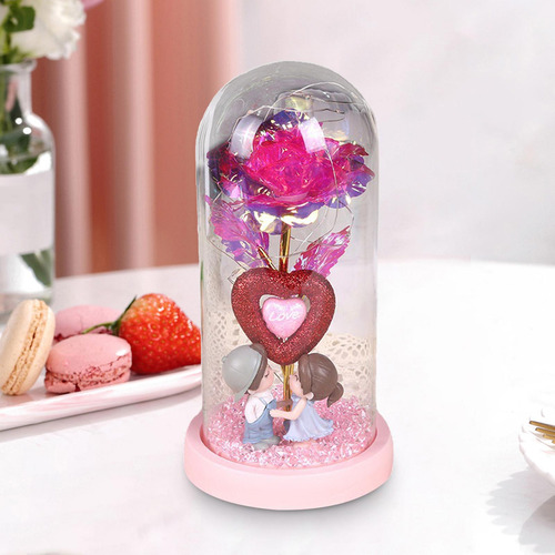Decoración De Valentín, Rosa De Cristal, Regalo Base Rosa