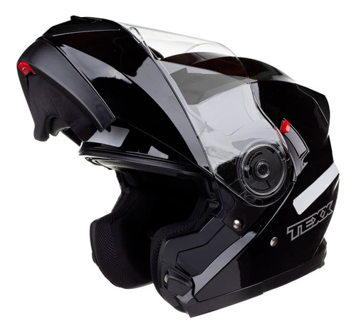 Capacete para moto escamoteável Texx Gladiator V3 preto brilhante tamanho M