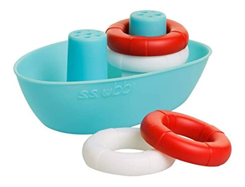 Juguetes De Baño Ubbi Boat & Buoys: Incluye 1 Bote Y 4 Boyas