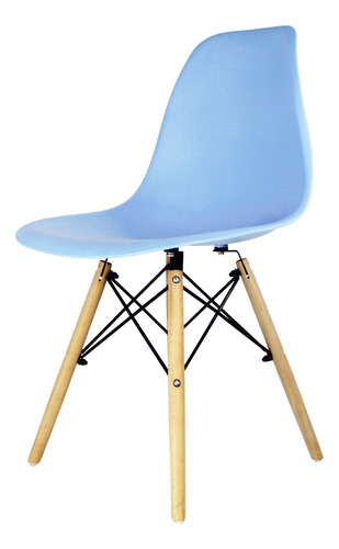 Comedor Oslo Rectangular Negro Para 4 Personas Sillas Oslo Azul