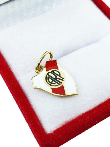 Dije Escudo River Plate Oro 18 Kts Mediano 1 G Hombre Regalo