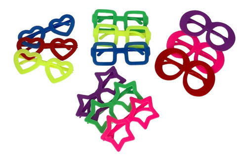 Óculos Colorido Sem Lente Carnaval Fantasia Vários Formatos