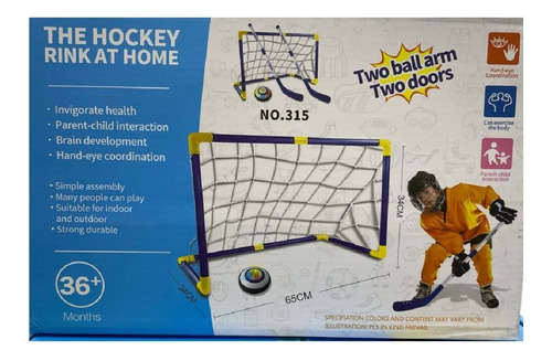 Imagen 3 de 3 de Juego De Juguetes De Hockey Para Niños Arco Hockey Niños 3+