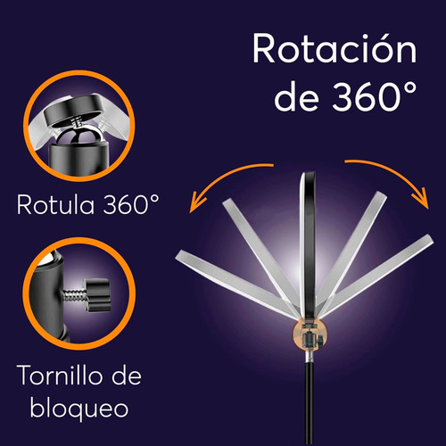 Aro De Luz Led Rgb 10 Con Trípode Abatible De 2m Y Soporte