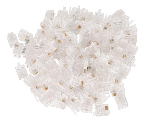100 Unids Rj11 Rj-11 6p4c Enchufe Modular Cable Conector De