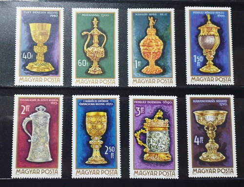 Estampillas Hungría Tema Orfebrería 8 Sellos Mint Año 1970