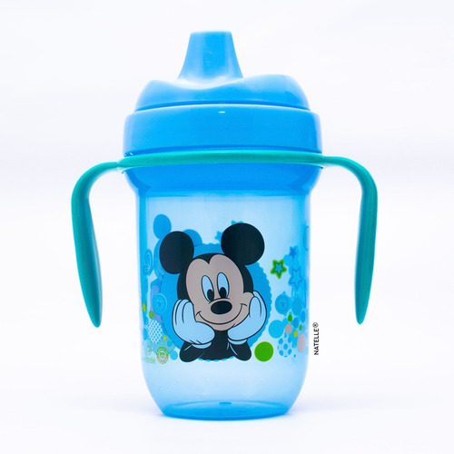 Vaso Doble Valvula Pico Duro Ancho Y Asas Natelle Mickey