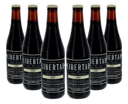 6 Pack Cerveza Artesanal Libertad Stout Vidrio 355 Ml