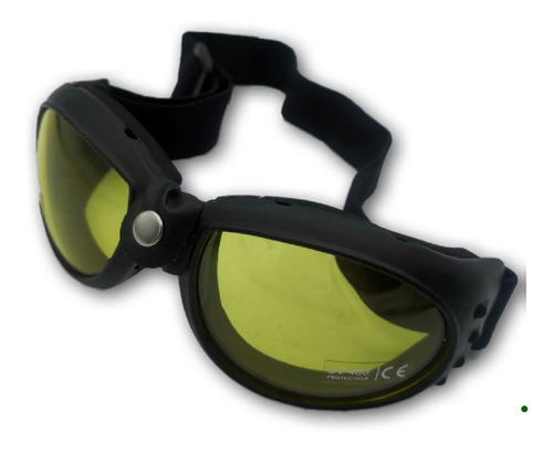 Imagen 2 de 3 de Lentes Emgo Ambar Bandido Chopper Color Amarillo 76 50 Moto