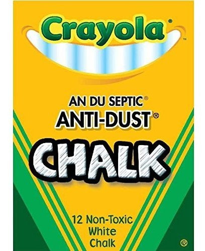 Crayola No Tóxico Antipolvo, Blanco, 12 Palos /caja