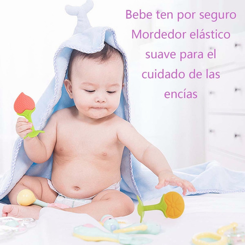 Imagen 8 de 10 de Mordedor De Silicona Rasca Encía Primeros Dientes Bebé Set 3