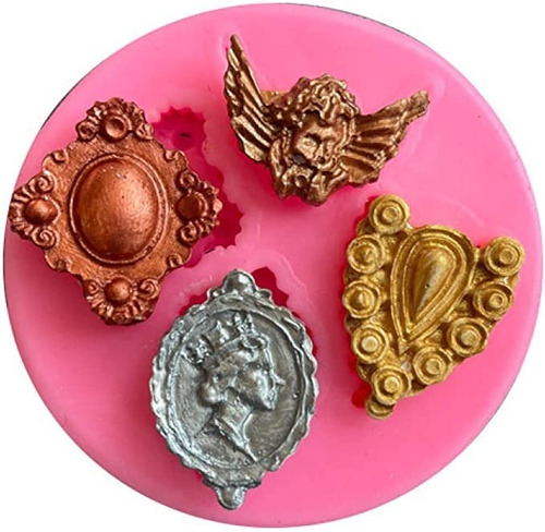 Molde Silicona Angelito Relieves Barrocos Ornamentos Vintage