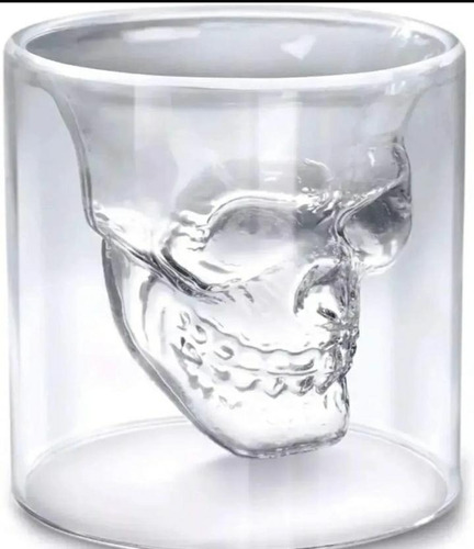 2 Vasos Shots De Vidrio Forma Calavera Tequila Whisky 3 D Eg