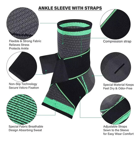 2 Pcs Tobillera De Soporte De Compresión Del Tendon Aq
