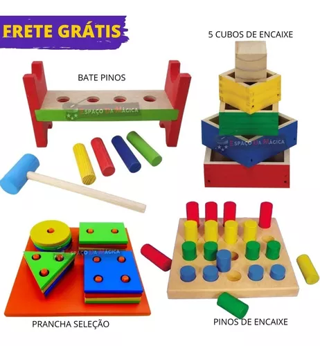 Jogo Montessori de Pinos - Brinquedos Educativos e Pedagógicos