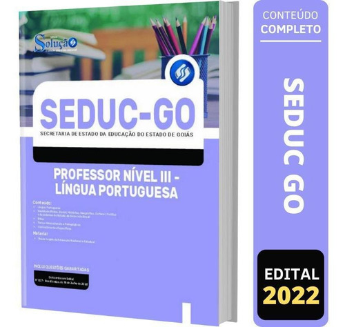 Apostila Seduc Go 2022 - Professor Nível 3 Língua Portuguesa