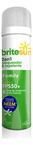 Protector Solar Britesun 2 en 1 Repelente FPP 50+ Family 150ml