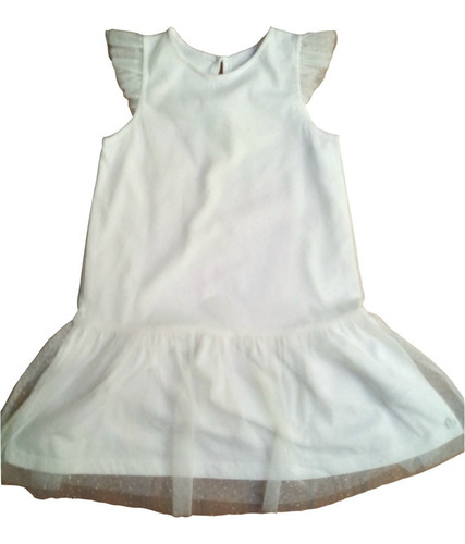 Aurojul Vestido Plumeti Blanco Forrado-cheeky T6 Años