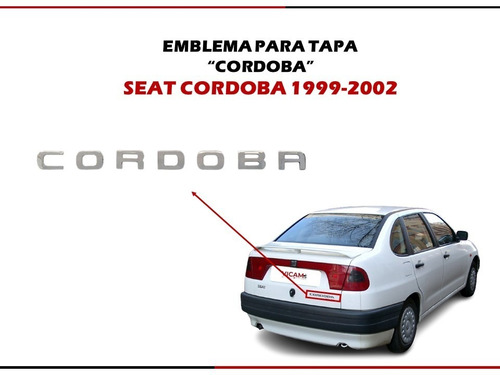 Emblema Para Cajuela Seat Cordoba 1999-2002