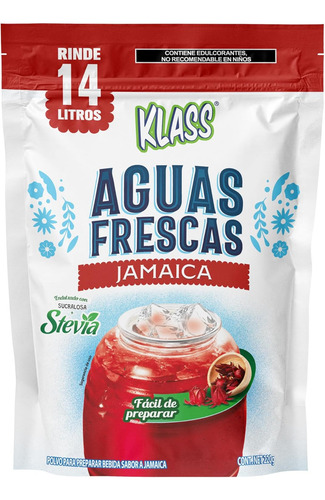 Klass Aguas Frescas Polvo De Bebida Sabor Jamaica Rinde 14l