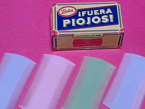 12 Peine Caspero Fuera Piojos Y Liendres 