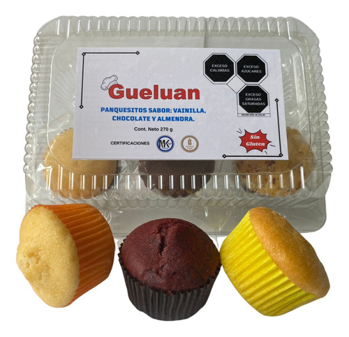 Muffins Gluten Free Gueluan 6 Piezas