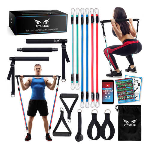 Fiti Dare Kit De Barra De Pilates Portátil Con Banda De Resi